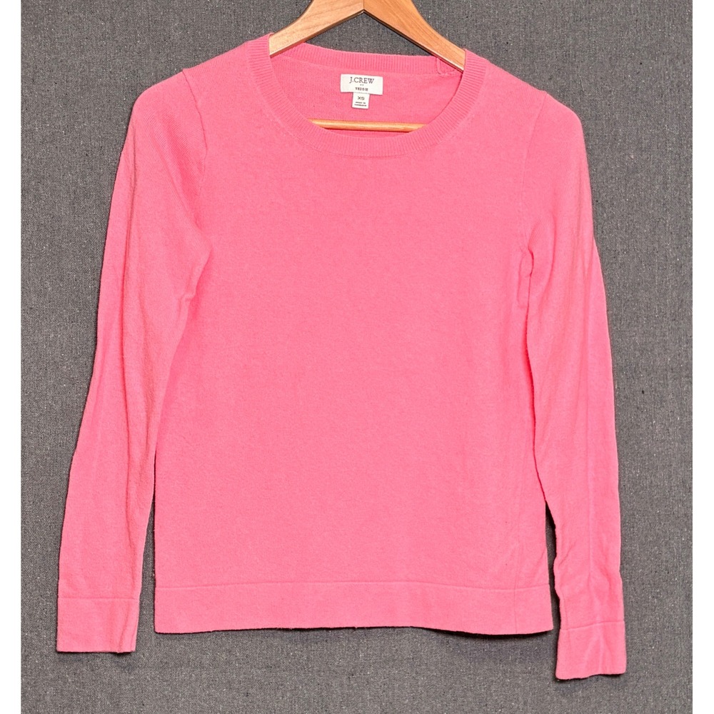 J.Crew Teddie Pink Cotton Merino Wool Blend Crewneck Sweater XS F5199